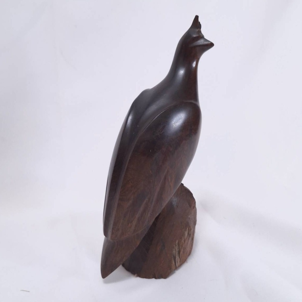 Vtg Hand Carved‎ Ironwood Cardinal Sculpture Figurine Bird Style Folk Art 10in